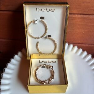 NIB Bebe Gold Hoop Earrings 2